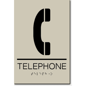 

Telephone Sign-Taupe / Black(1 Unit)