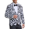 thumbnail image 4 of Lars Amadeus Animal Printed Blazer for Men's Slim Fit One Button Sports Coats XL Dark White, 4 of 5