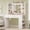 white-5, variant on TEENFON 47.2”Vanity Set with Mirror & Lights, Makeup Vanity Desk with 7 Drawers and 8 storage shelves, Vanity Table with Power Outlet, For Bedroom, White