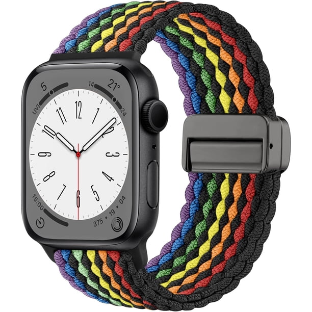Solo Loop Compatible con Correa Apple Watch 45mm 44mm 49mm 46mm 42mm 41mm 40mm 38mm Hombre Mujer, Correas Ajustable Magnética Elástica de Nylon para iWatch Series 11 10 SE Ultra 9 8 7 6 5 4 3 2 1