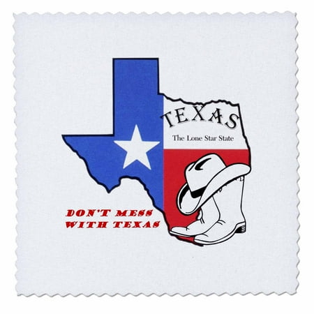 Texas A&m Quilt - 3dRose Do not Mess With Texas - Quilt Square, 8 by 8-inch