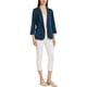thumbnail image 2 of Blazer casual de mujer Allegra K con solapa y botones, abierto, para trabajo y oficina, talla S, azul oscuro, 2 of 6