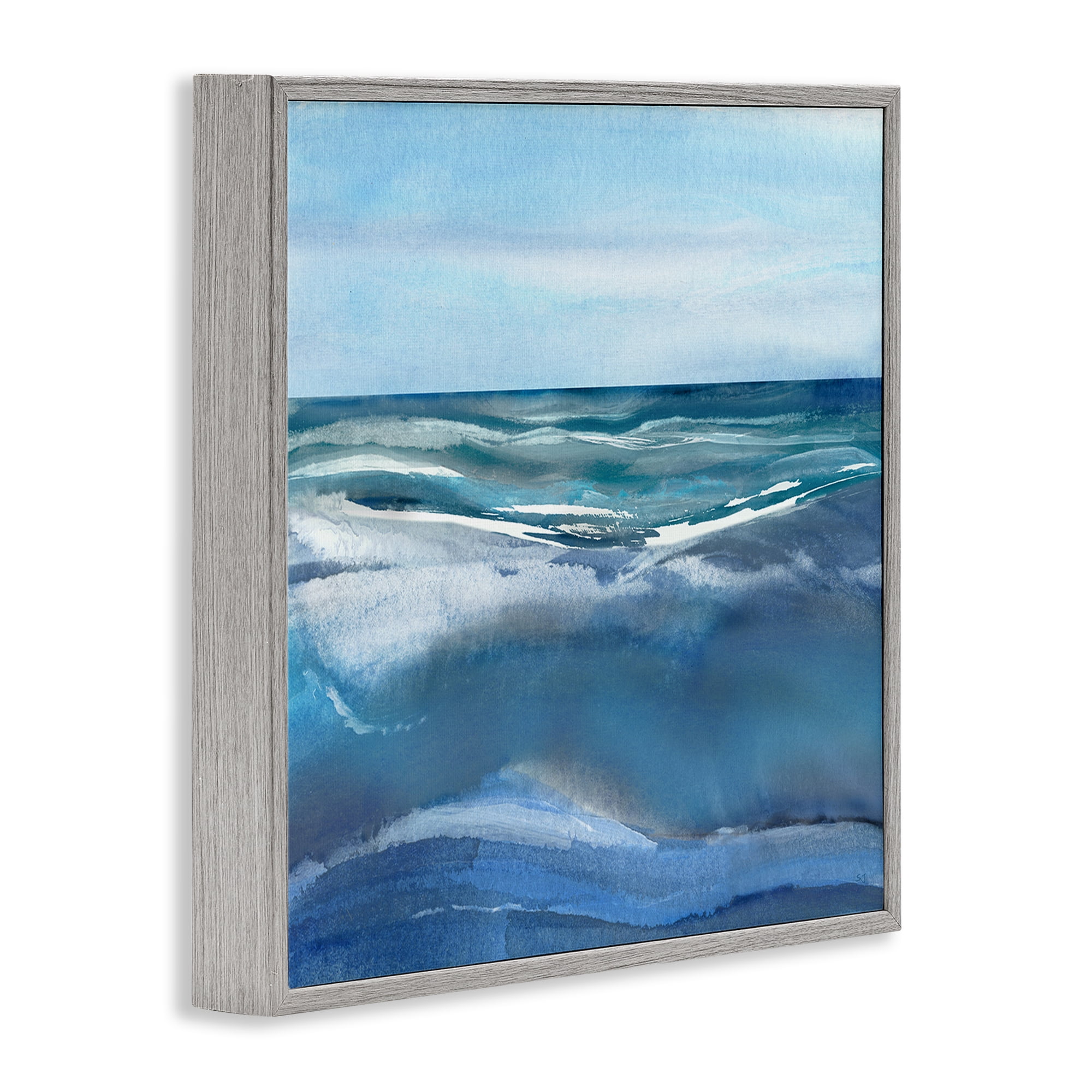 Stupell Industries Calm Seas under Soft Sky Gray Framed Giclee Art, design by Susan Jill