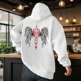 thumbnail image 1 of MHFRRA Sudadera con Capucha Informal con Estampado de Alas de Ángel de Invierno, Sudadera con Forro Suave, Sudadera Acogedora con Bolsillo Frontal para Exteriores Blanco, 1 of 3