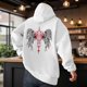 thumbnail image 1 of MHFRRA Sudadera con Capucha Informal con Estampado de Alas de Ángel de Invierno, Sudadera con Forro Suave, Sudadera Acogedora con Bolsillo Frontal para Exteriores Blanco, 1 of 3