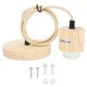 thumbnail image 1 of Portalámparas colgante de madera E27, accesorio de iluminación Vintage, Base de luz colgante de techo de madera, 220V, 1 of 5