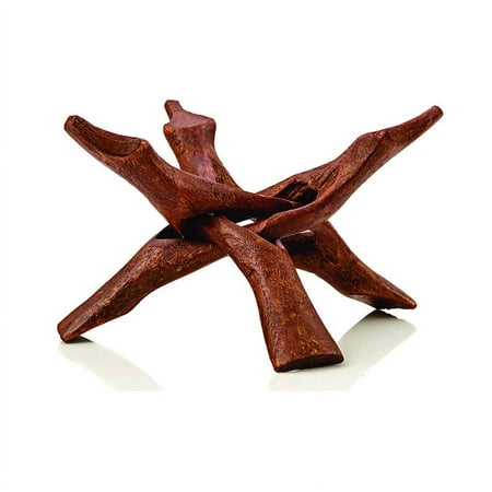 Image of 8 inch Carved Wood Brown Tripod Stand For Abalone Shells Smudge Bowl Crystal Balls