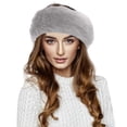 thumbnail image 3 of Women's Faux Fur Headband, Thick Warm Ear Warmer with Spliced Design, Winter Head Wrap for Cold Weather, Soft Plush Headband for Daily Wear Light Ashy, 3 of 5