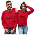thumbnail image 5 of BLTIBY 2025 Valentine's Day Sweatshirts for Women Men Autumn Spring Long Sleeve Crewneck Funny Love Heart Graphic Valentines Shirts Casual Valentines Pullover Top Red S, 5 of 9