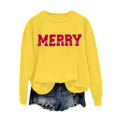 thumbnail image 4 of Chandails d'Automne pour Femmes Chic Joyeux Noël Chandails pour Femmes Joyeux et Chandail à Lettres Imprimées Chandails à Enfiler Hauts Décontractés Chandails à Col Rond, 4 of 5