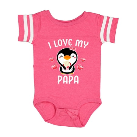 

Inktastic I Love My Papa with Cute Penguin and Hearts Gift Baby Girl Bodysuit