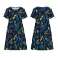 thumbnail image 3 of Bixox Robe d'Été à Manches Courtes pour Femmes Robe Ample Longueur Genou avec Poches-Dinosaure, 3 of 7