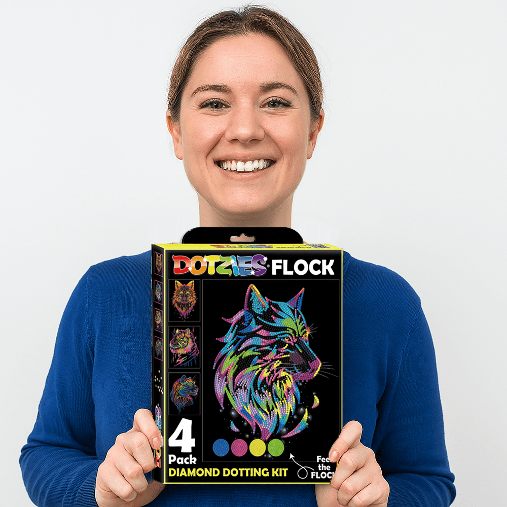 Diamond Dotz Neon Flock Wild Diamond Painting Kits for Adults - Colorful Diamond Art Kits a Relaxing Creative Craft Kit with Dotz Gems 10x8