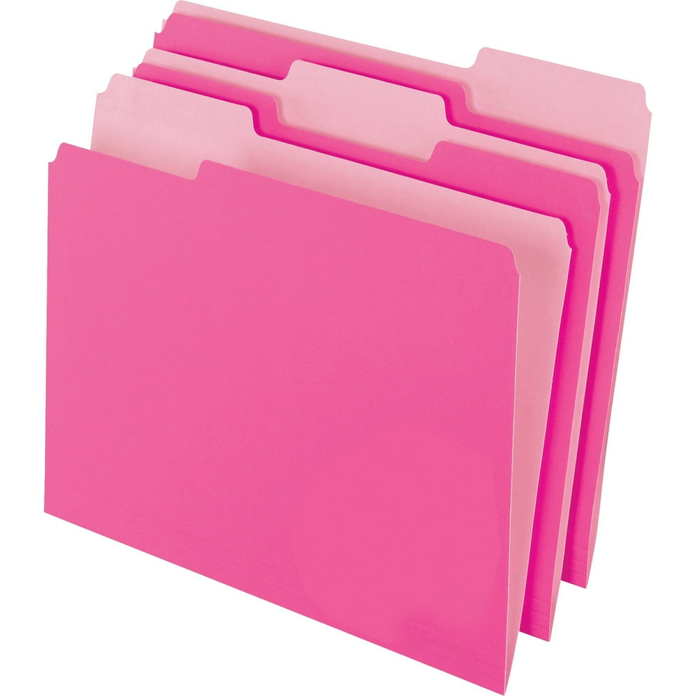 Pendaflex 1/3cut 2tone File Folders, Pink, 100 / Box (Quantity