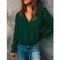 thumbnail image 3 of Blusa De Encaje Para Mujer, Elegante, Elegante, Con Cuello En V, Transpirable, Suave, Con Encaje, Manga Larga, Para Cita ANGGREK Otros, 3 of 6