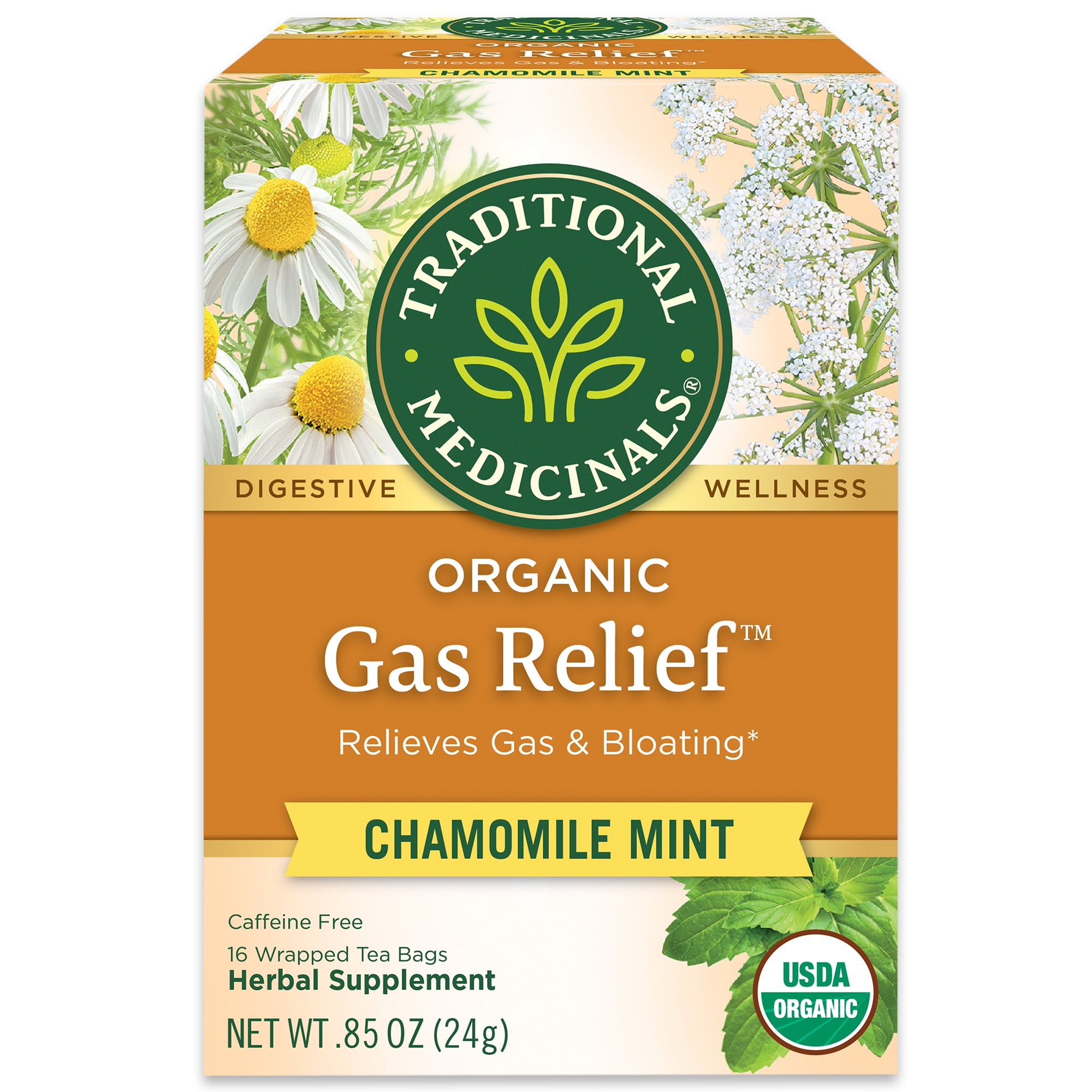 Traditional Medicinals Gas Relief Digestive Tea Organic, 16 CT (Pack of