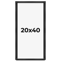 20x40 Frame Black Charcoal Grey Wood Textured Picture Frame | 0.75 Inch Moulding Width | Gunmetal