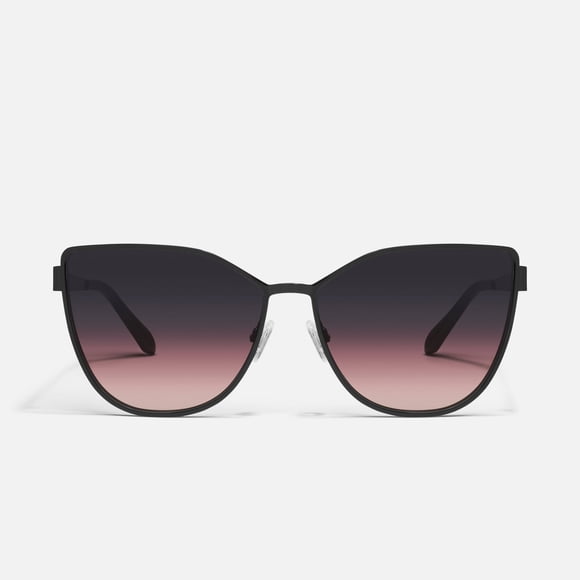 Quay Australia en Persecución Cat Eye Sunglasses, Negro/negro Ciruela Rosa