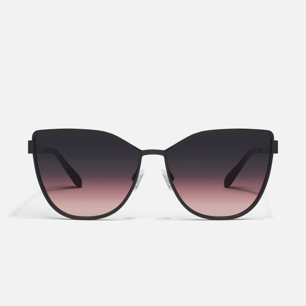 Quay Australia en Persecución Cat Eye Sunglasses, Negro/negro Ciruela Rosa