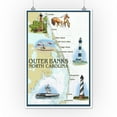 thumbnail image 3 of Outer Banks, North Carolina, Nautical Chart (12x18 Wall Art Poster, Room Decor), 3 of 3