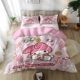 thumbnail image 2 of Duvet Cover Sanrio Melody Cute Anime Cartoon - Includes Duvet Cover (1) and Pillowcases (2), Coreless, 2 of 15