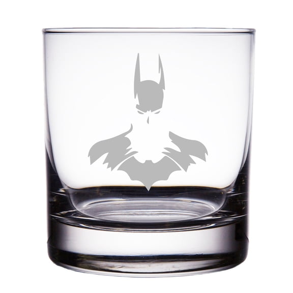 Batman Silhouette Engraved 10 oz Rock Glass