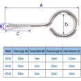 thumbnail image 3 of Tornillos de acero inoxidable ZHCH M3 * 40 autorroscantes con tornillos de abrazadera manual 20 piezas, 3 of 5