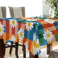 thumbnail image 5 of Yayeee Tablecloths 60" x 120" Rectangle Wrinkle Resistant Party Table Cover, Green Checkered Daisy, 5 of 8