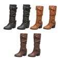 thumbnail image 4 of Minnieouse Botas de tacón alto de piel sintética para mujer, 1 par, portátiles, elegantes, a la moda, de Color sólido, para invierno y otoño, Calzado Amarillo talla 39, 4 of 6