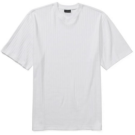Men's Textured Stripe V-Neck Tee