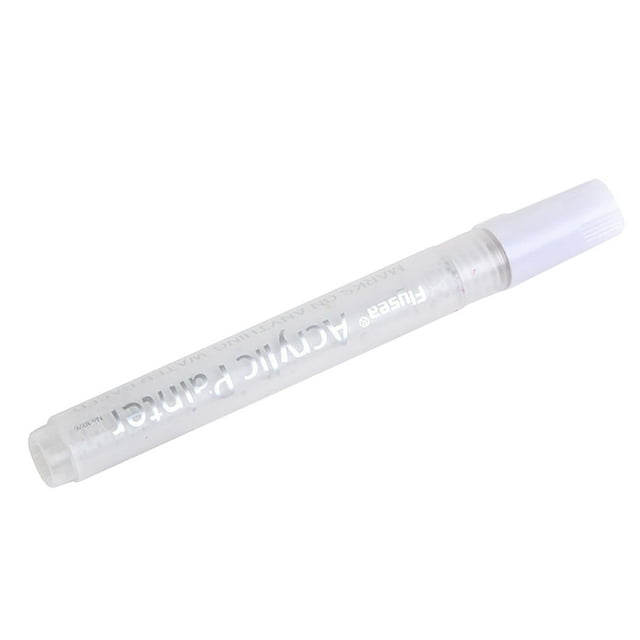 White Paint Pens, Permanent Acrylic Markers 1 Pack, Water Based, Quick Dry, Waterproof Paint Marker Pen for Rock, Wood, Plastic, Metal, Canvas, Glass, Fabric, Mugs, 5.19Inches, 0.1 oz
