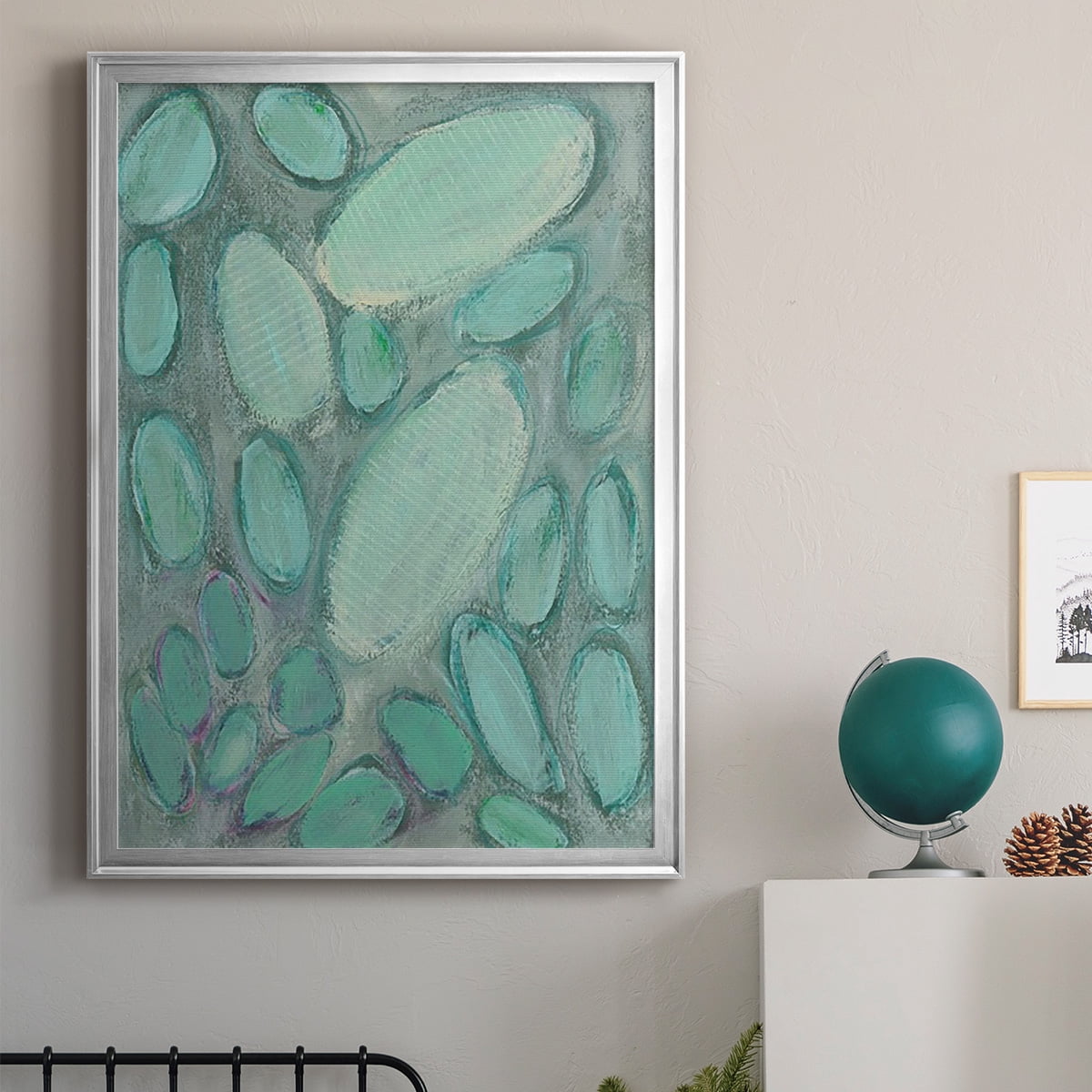 Blue Orbs II Premium Framed Print, in Gold, Black, or Silver - Ready to Hang