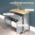 thumbnail image 4 of HOMCOM Armoire de Rangement Buffet Bahut avec Doubles Portes Gris, 4 of 10