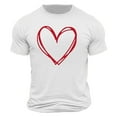 thumbnail image 5 of UVEASISHA Men's Heart Graphic Tees for Men Crew Neck Short Sleeve T-Shirts Regular Fit Casual Valentines Day Shirt Fashion Gift Ideas White XL, 5 of 5