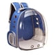 thumbnail image 2 of Mochila para transportar mascotas, gatos, cachorros, transparente, transpirable, para senderismo, tapete extraíble. Azul, 2 of 9