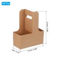 thumbnail image 2 of Uxcell 2 Cup Drink Carrier with Handle, Kraft Paperboard to Go Coffee Cup Holder, Portable Disposable Handled Drink Carriers Brown 20, 2 of 7