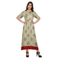 thumbnail image 1 of Moomaya Robe Kurti Tunique Longue Ligne A pour Femmes, Manches au Coude, Kurti Décontractée Imprimée, 1 of 5