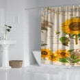 thumbnail image 2 of Country Sunflower Farm Shower Curtain, Floral Boho Vintage Yellow Rustic Waterproof Bathroom Curtain with Metal Grommets, 2 of 3