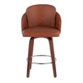thumbnail image 4 of LumiSource Walnut Wood, Camel PU, Chrome Dahlia Counter Stool - Set of 2, 4 of 8