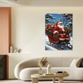 thumbnail image 6 of ﻿ Vintage Christmas Santa Claus Wall Art Paint Framed - Retro Xmas Festive Winter Holiday Christmas Wall Decor Canvas Print for Living Room Kitchen Bathroom Home Bedroom Decor, 6 of 9