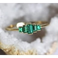 thumbnail image 2 of Vintage Emerald Engagement Ring | baguette Emerald Ring Women | Green Gemstone Solitaire Ring | Simple Statement Ring, 2 of 4