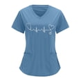 thumbnail image 1 of Tops Para Mujer Uniforme de Trabajo Tops Cuello en V Monos de Color Sólido Impresión de Posicionamiento Parcial Manga Corta Odeerbi ODB178733, 1 of 6