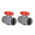 thumbnail image 1 of Unique Bargains PVC Ball Valve Water Pipe Thread Ends 2' Inner Hole Diameter Red Gray 2Pcs, 1 of 3