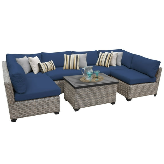 Hampton 7 Piece Outdoor Wicker Patio Furniture Set 07a