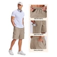 thumbnail image 4 of COOFANDY Mens Premium Twill Cotton Cargo Shorts Casual Stretch Drawstring Work Short Elastic Waist Chino Shorts, 4 of 6