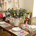 thumbnail image 2 of Rdsfhsp Easter Placemats 12x18 Inches Set of 4, Bunny Rabbit Peeps Holiday Farmhouse Indoor Linen Table Mats Decorations for Home Dinner Party, 2 of 5