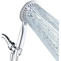 BRIGHT SHOWERS 9 Spray Settings Handheld Shower Head Set High Pressure Chrome Hand Held Showerhead with 60 Inch Flexible Shower Hose and Adjustable Shower Arm Mount Bracket