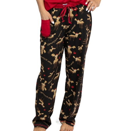 

LazyOne Pajamas for Women Cute Pajama Pants and Top Separates Chocolate Moose Medium
