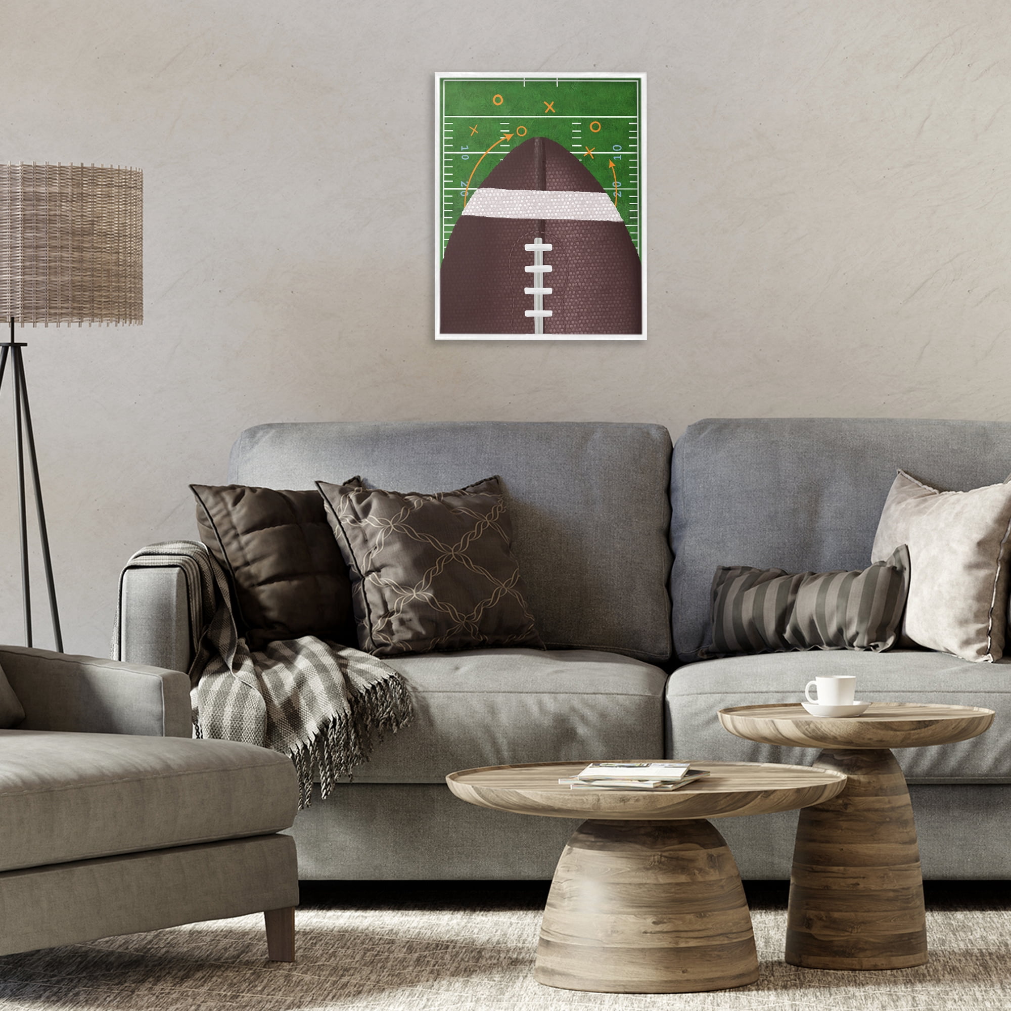Stupell Industries Football Field Tactics White Framed Giclee Art, design by Jennifer Stith