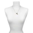 thumbnail image 3 of Delight Jewelry Goldtone Capital Letter - F - Pebble Disc - - Love and Lock Charm Necklace, 18"+1", 3 of 4